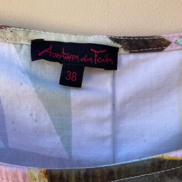 Aventures des Toiles Multicolor Geometric Print Sheath Dress Sz 38/ US 8 - Picture 3 of 11